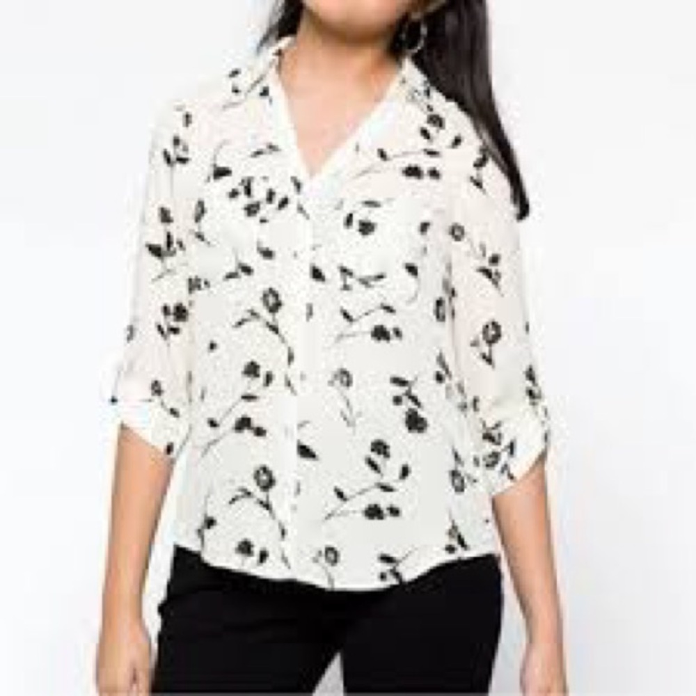 NWT Fortune & Ivy Christelle Button Down Blouse Lg